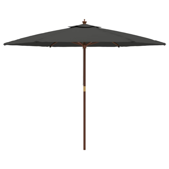 Umbrelă Grădină Lemn Masiv - Antracit 300x240cm | Livrare Gratuită