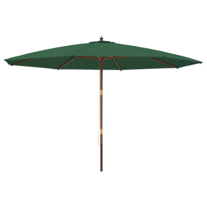 Umbrelă de grădină din lemn - Verde 400x273 cm | Livrare Gratuită