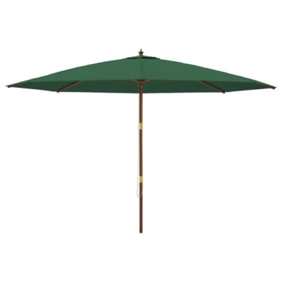 Umbrelă de grădină din lemn - Verde 400x273 cm | Livrare Gratuită