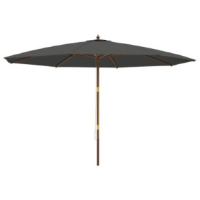 Umbrelă Grădină Lemn Masiv - Antracit 400x273 cm | Livrare Gratuită 2