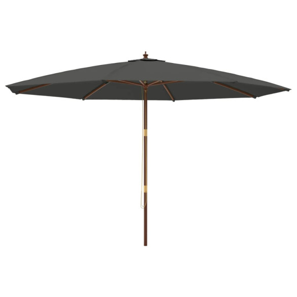 Umbrelă Grădină Lemn Masiv - Antracit 400x273 cm | Livrare Gratuită