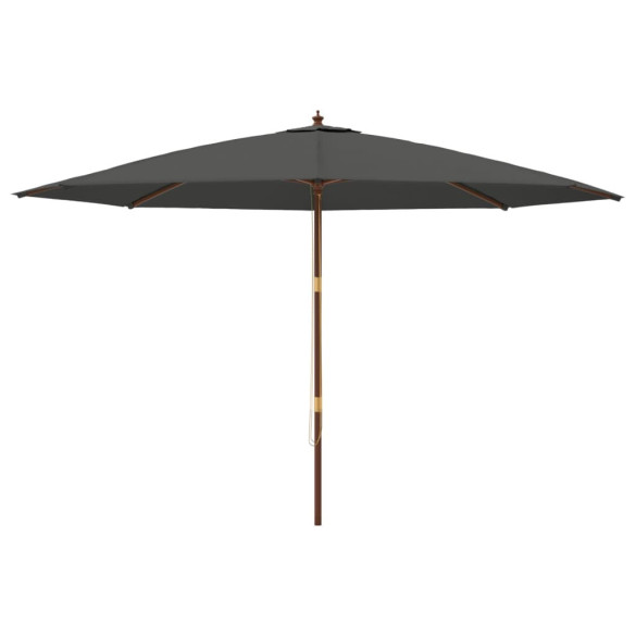 Umbrelă Grădină Lemn Masiv - Antracit 400x273 cm | Livrare Gratuită