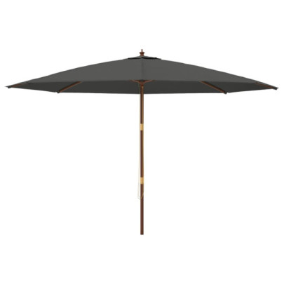 Umbrelă Grădină Lemn Masiv - Antracit 400x273 cm | Livrare Gratuită