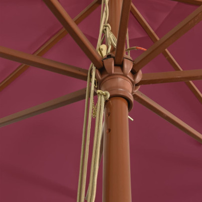 Umbrelă Soare Grădină Lemn Roșu Bordeaux 400x273 cm