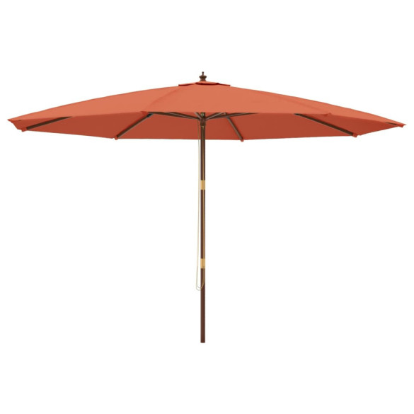 Umbrelă Grădină Lemn Cărămiziu 400x273 cm | Livrare Gratuită