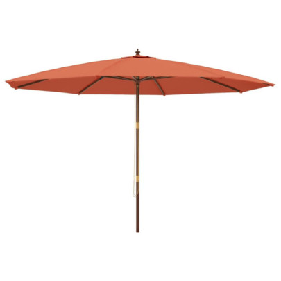 Umbrelă Grădină Lemn Cărămiziu 400x273 cm | Livrare Gratuită