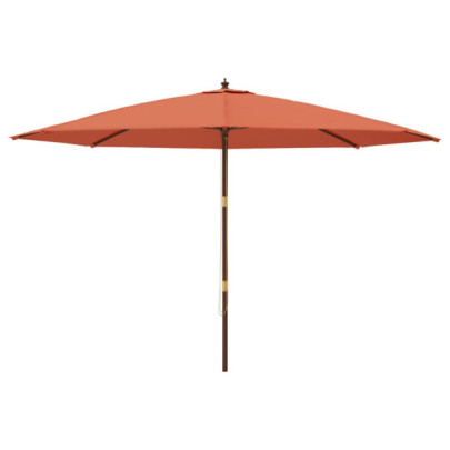 Umbrelă Grădină Lemn Cărămiziu 400x273 cm | Livrare Gratuită