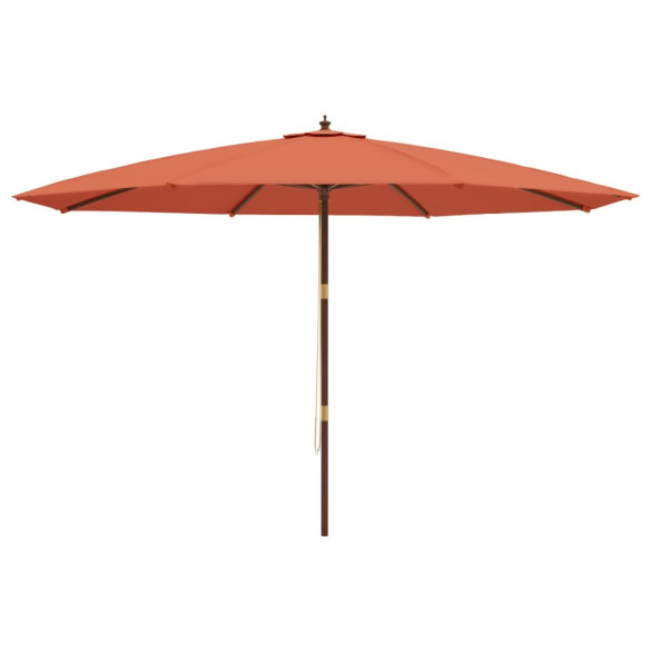 Umbrelă Grădină Lemn Cărămiziu 400x273 cm | Livrare Gratuită