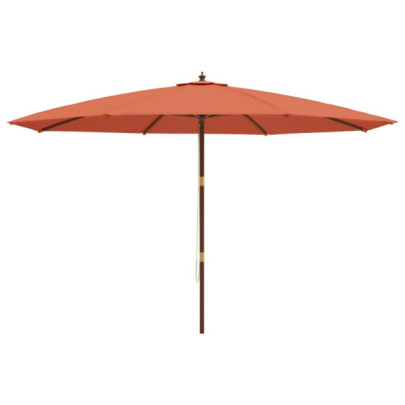 Umbrelă Grădină Lemn Cărămiziu 400x273 cm | Livrare Gratuită