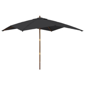 Umbrelă grădină lemn masiv negru 300x300 cm | Livrare gratuită 2