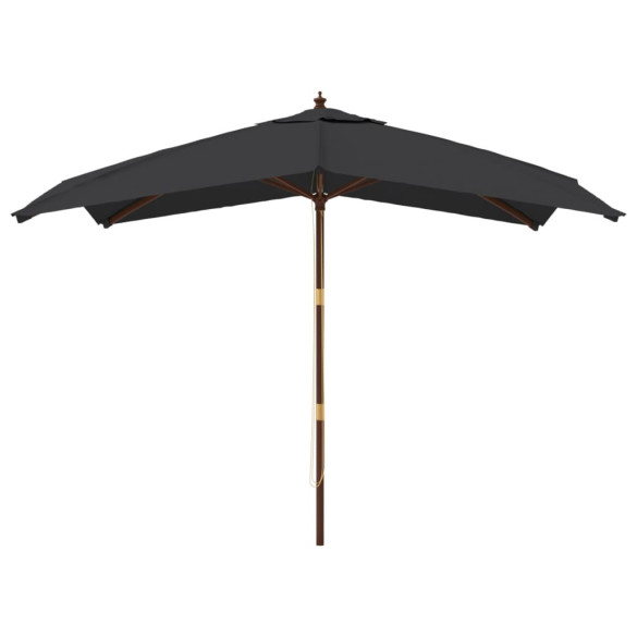 Umbrelă grădină lemn masiv negru 300x300 cm | Livrare gratuită