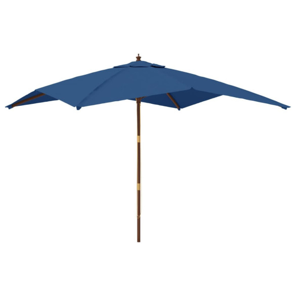 Umbrelă Grădină Lemn Albastru Azur 300x300 cm | Livrare Gratuită