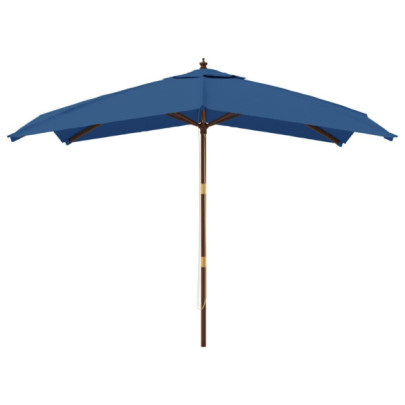Umbrelă Grădină Lemn Albastru Azur 300x300 cm | Livrare Gratuită