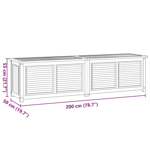 Ladă Depozitare Grădină Lemn Masiv Tec - Geantă PE