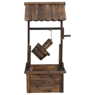 Fântână Decorativă Grădină cu Pompă Apă - Lemn Masiv