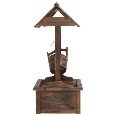 Fântână Decorativă Grădină cu Pompă Apă - Lemn Masiv