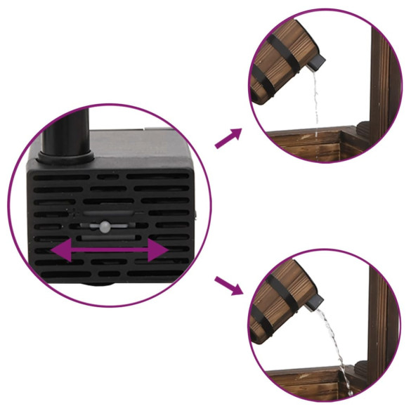 Fântână Decorativă Grădină cu Pompă Apă - Lemn Masiv