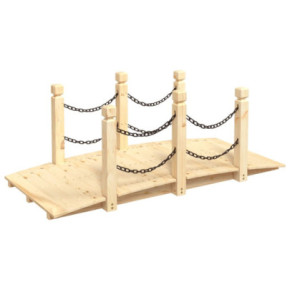 Pod Grădină Lemn Masiv cu Balustrade Lanțuri 150x67x56 cm 2