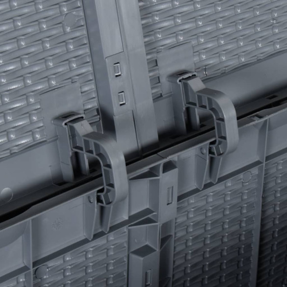 Cutie Depozitare Grădină 270L Ratan Gri | Livrare Gratuită