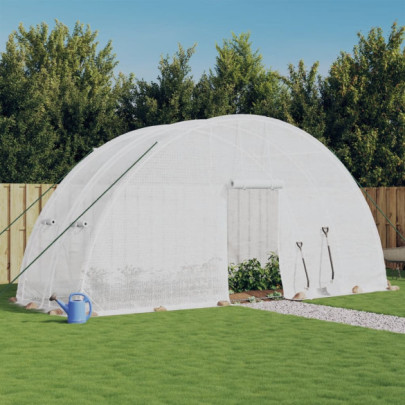 Seră cu cadru din oțel - alb - 12 m² - 6x2x2,85 m