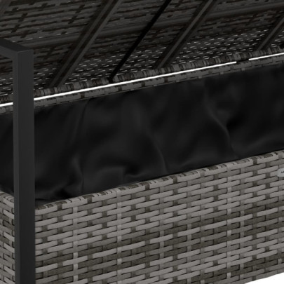 Bancă de grădină cu 2 locuri și perne - Poliratan gri