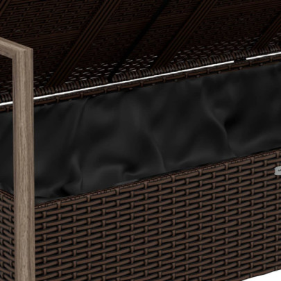 Bancă de Grădină cu 2 Locuri și Perne - Maro, Poliratan