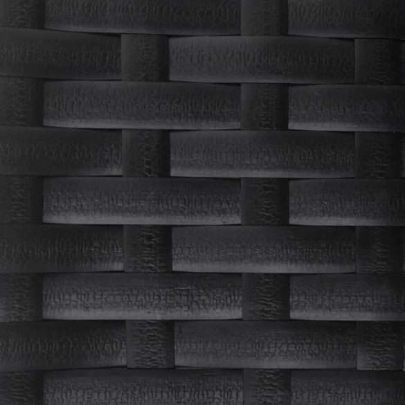 Bancă Grădină 2 Locuri cu Pernă - Negru Poliratan - Livrare Gratuită