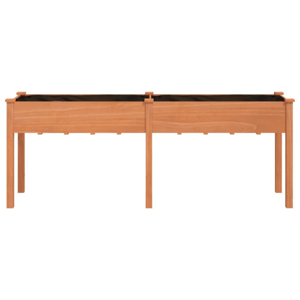 Jardinieră Lemn Masiv Brad cu Căptușeală - 203x53x76 cm