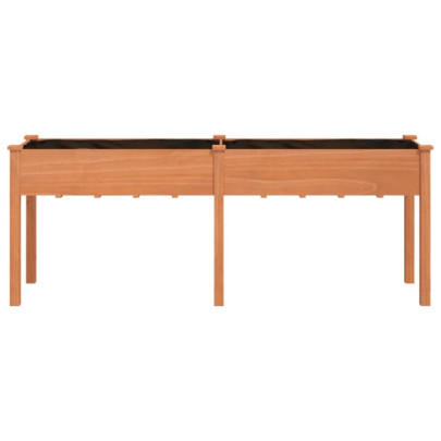 Jardinieră Lemn Masiv Brad cu Căptușeală - 203x53x76 cm