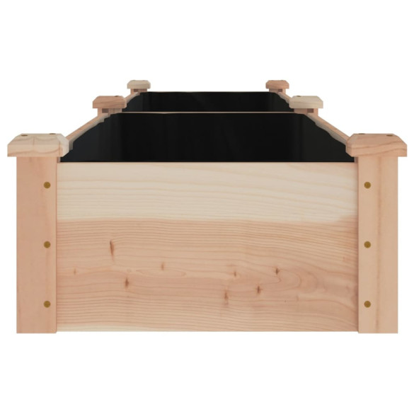 Strat Grădină Înălțat Lemn Brad cu Căptușeală 240cm