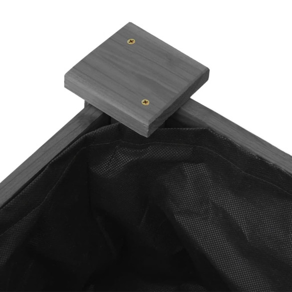 Strat Grădină Înălțat Lemn Brad 240x45x25 cm - Căptușeală Gri