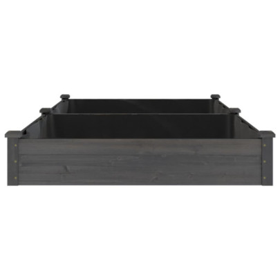 Strat Grădină Înălțat Gri 240x120cm - Lemn Masiv Brad