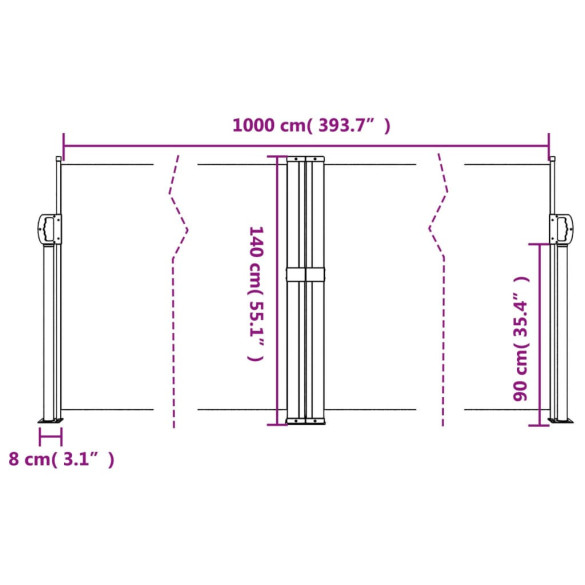 Copertină Laterală Retractabilă Antracit - Protecție UV