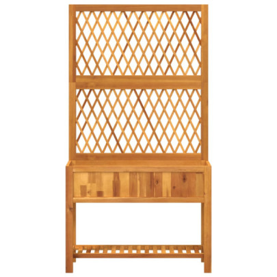Jardinieră cu Spalier Lemn Acacia - 100x32x185 cm - Livrare Gratuită