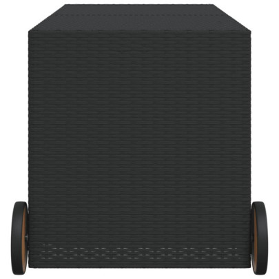 Ladă Depozitare Grădină cu Rote, Negru, 283L - Poliratan