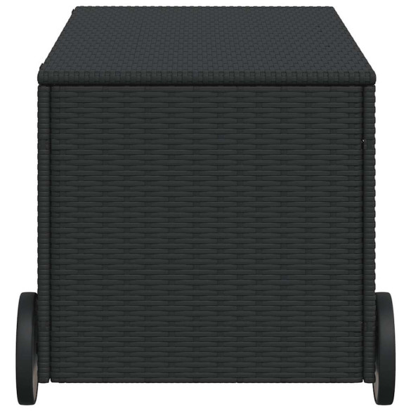 Ladă Depozitare Grădină cu Rote 190L - Negru Poliratan