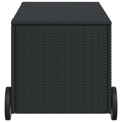 Ladă Depozitare Grădină cu Rote 190L - Negru Poliratan