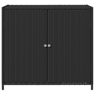 Dulap Depozitare Grădină Negru - Poliratan Rezistent