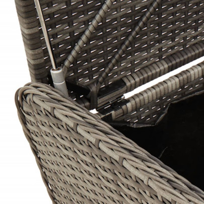 Bancă de depozitare cu pernă - gri - 80x51x52 cm - poliratan