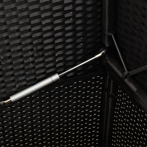 Bancă Grădină cu Depozitare - Poliratan Negru - Livrare Gratuită