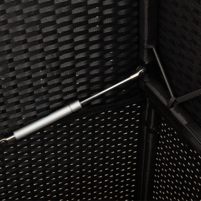 Bancă Grădină cu Depozitare - Poliratan Negru - Livrare Gratuită