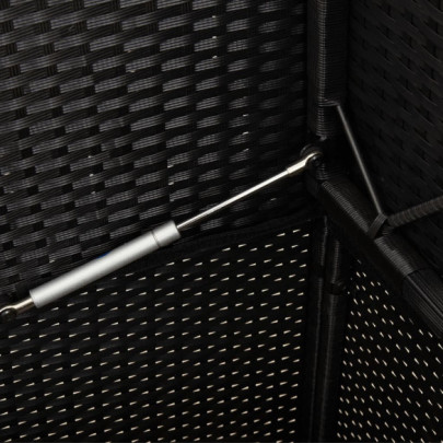 Bancă Grădină cu Depozitare - Poliratan Negru - Livrare Gratuită