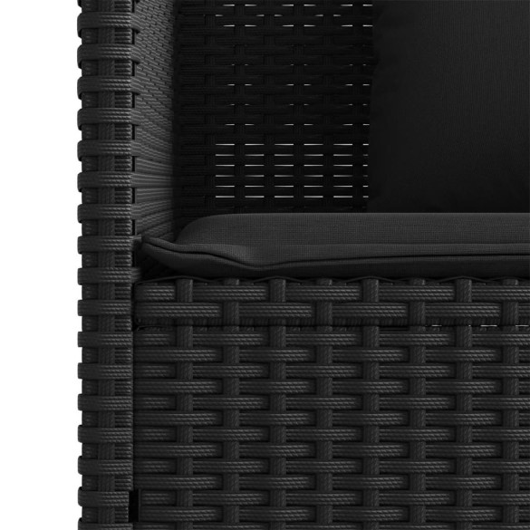 Bancă Grădină cu Depozitare - Poliratan Negru - Livrare Gratuită