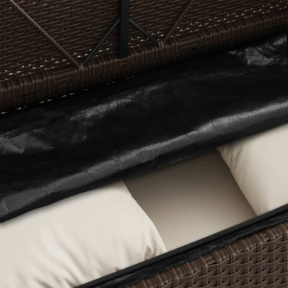 Bancă Grădină cu Depozitare și Pernă - Maro Poliratan