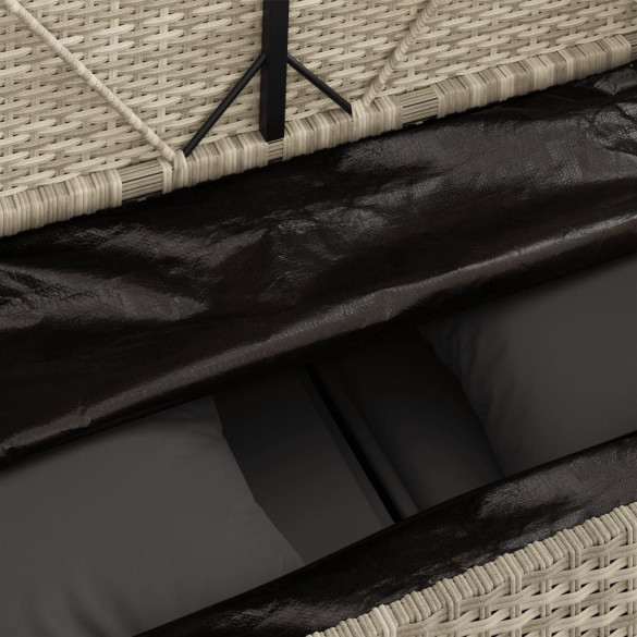 Bancă de grădină cu depozitare - Poliratan gri - Livrare gratuită