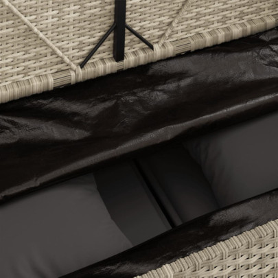 Bancă de grădină cu depozitare - Poliratan gri - Livrare gratuită