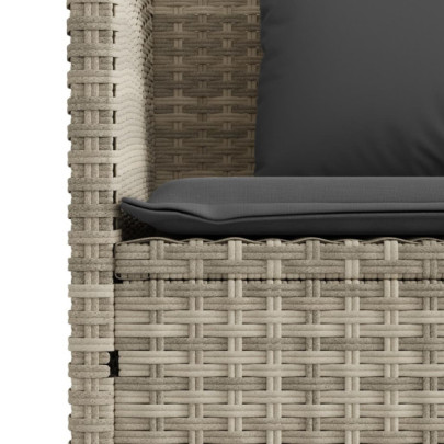 Bancă de grădină cu depozitare - Poliratan gri - Livrare gratuită