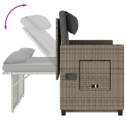 Bancă Grădină Rabatabilă cu Perne - Canapea Extensibilă