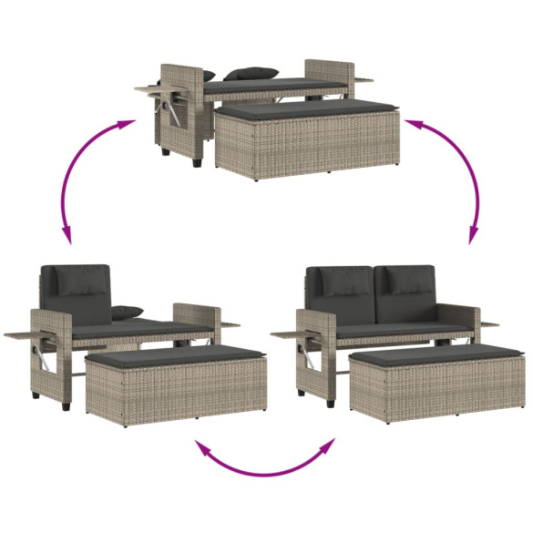 Bancă rabatabilă de grădină cu perne - Livrare gratuită