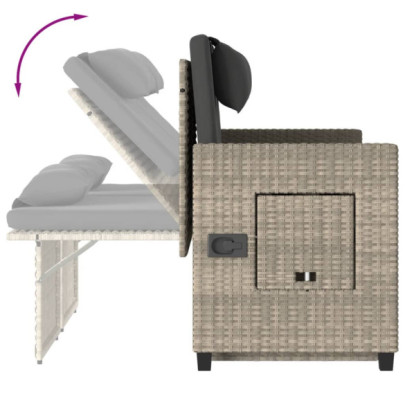 Bancă rabatabilă de grădină cu perne - Livrare gratuită